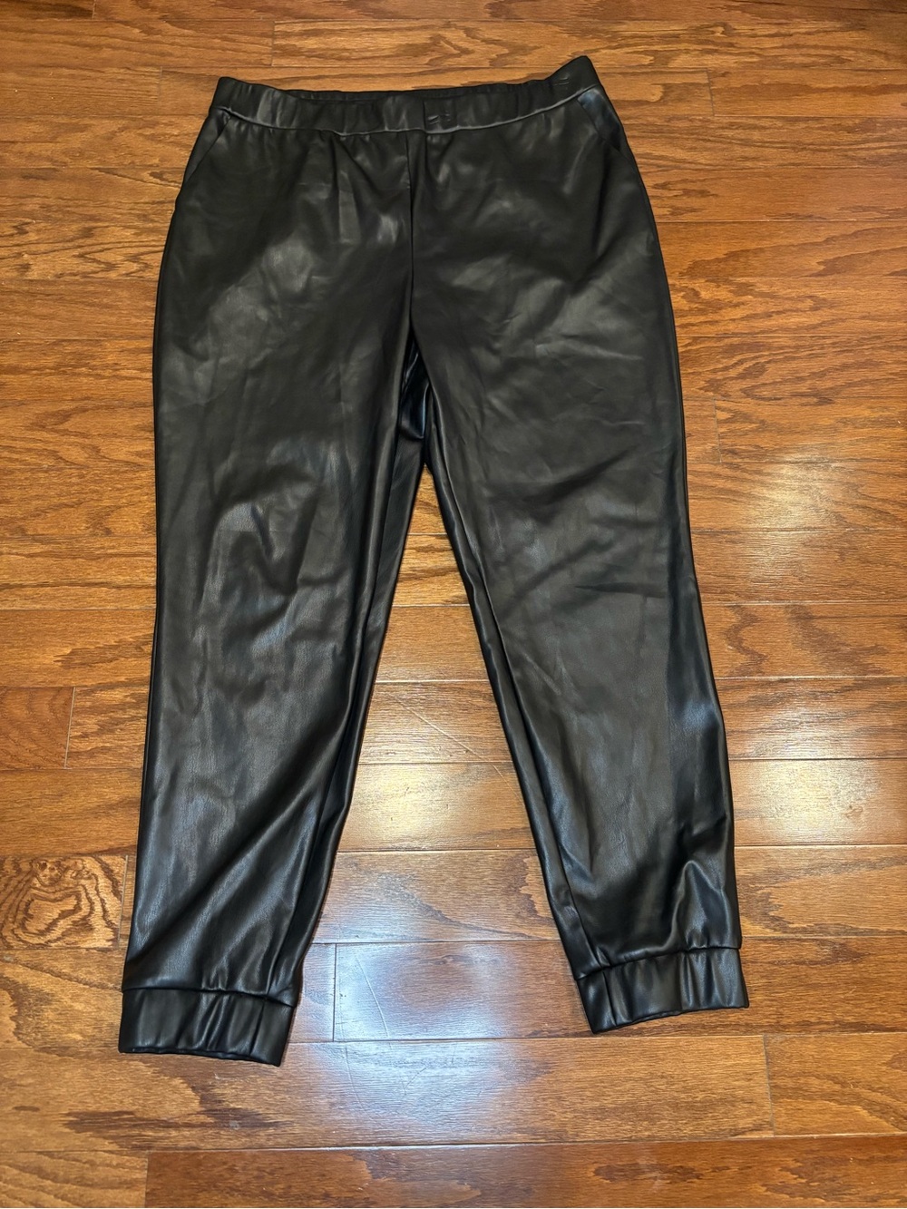Juicy Couture Black Faux Leather Joggers